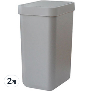 가쯔 원터치 프리미엄 사각 휴지통 10L, 올그레이, 2개