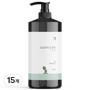 살림백서 오푼티아 앤 밤부 퍼퓸 샴푸 화이트머스크, 1L, 15개