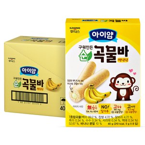 아이얌 구워만든 순곡물바, 바나나, 40g, 6개