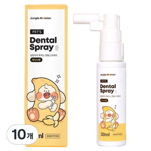 정글몬스터 반려동물 냥멍칙칙 덴탈 스프레이 바나나향, 10개, 30ml