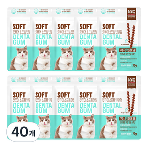 캣퓨어 고양이 소프트 덴탈껌, 20g, 40개, 구강 면역건강에 도움