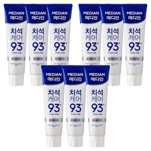 메디안 국내 제조 치석케어 화이트 치약, 120g, 9개