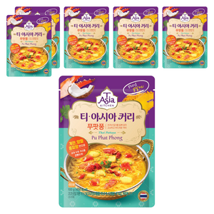티아시아키친 푸팟퐁 커리 분말, 100g, 6개