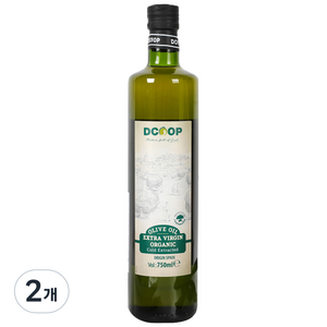 디쿱 유기농 냉압착 엑스트라버진 올리브유, 750ml, 2개