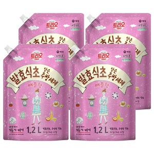 트리오 발효식초 담은 주방세제 애플향, 1.2L, 4개