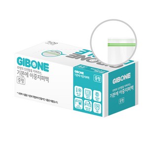 기본에 냉장 냉동 겸용 이중 지퍼백, 중(M), 60개입, 1개