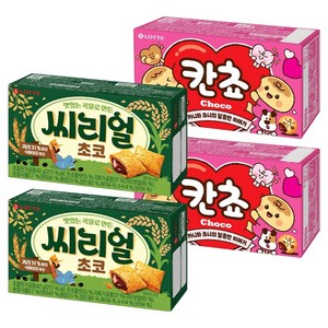 롯데웰푸드 칸쵸 54g x 2p + 씨리얼초코 42g x 2p, 1세트