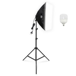 대한 촬영장비 원터치 소프트박스 50 x 70 cm + 조명 삼각대 + E26소켓 50W 전구 세트, 1개, DH-5070(소프트박스), 삼각대( ST-7020)