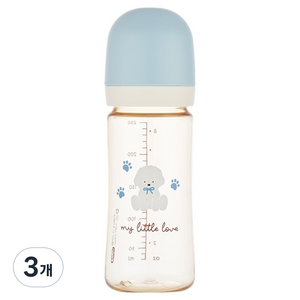 에디슨 유아용 리틀러브 PPSU 노꼭지 젖병, 블루, 250ml, 3개