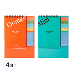 스튜디오에잇 점착 메모 위클리플래너 2p, 랜덤발송, 4개