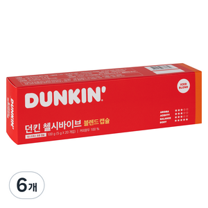 던킨도너츠 첼시바이브 블렌드 캡슐커피, 5g, 20개입, 6개