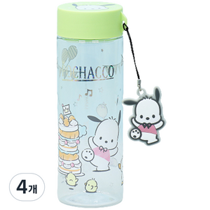 릴팡 포차코 팬던트 클리어 트라이탄물통, 혼합색상, 500ml, 4개