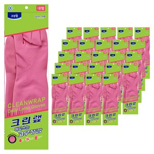 크린랩 매일쓰는 고무장갑, 핑크, 대(L), 25개