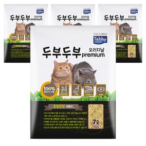 테비토퍼 응고형 두부두부 프리미엄 고양이 모래, 7L, 4개, 오리지날