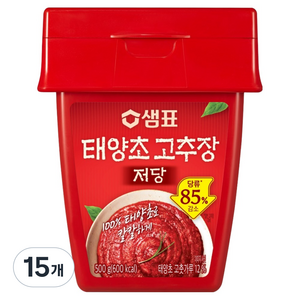 샘표 저당 태양초 고추장, 500g, 15개