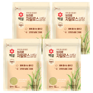 백설 브라운 자일로스 설탕, 1kg, 4개