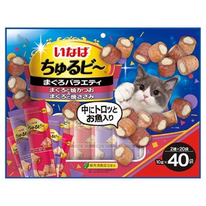 이나바 츄르비 버라이어티 고양이 간식, 참치, 10g, 40개
