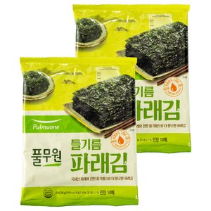 풀무원 들기름 파래김 전장 10p, 35g, 2개