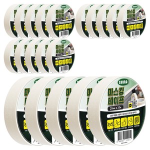 스코라 페인팅 거친 표면 마스킹 테이프 화이트 20mm x 20m, 20개