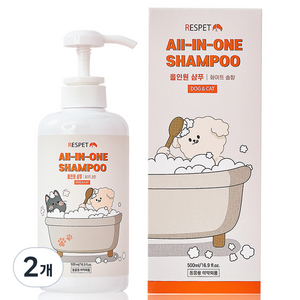 리스펫 반려동물 더 순한 저자극 올인원 샴푸, 500ml, 1개입, 2개