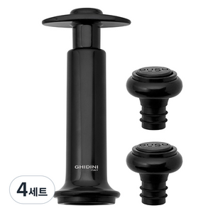 기디니 와인 진공 세이버 + 스토퍼 2p 세트, 블랙, 4세트
