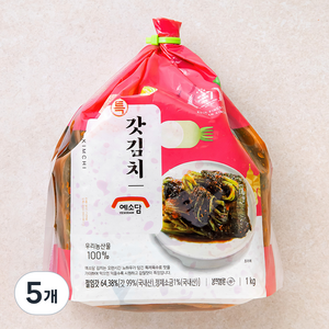예소담 특갓김치, 1kg, 5개