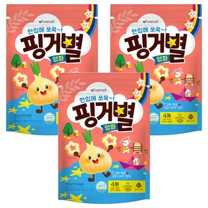 아이배냇 아동용 핑거별 쌀과자, 양파맛, 30g, 3개