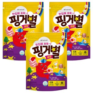 아이배냇 아동용 핑거별 쌀과자, 새우맛, 30g, 3개