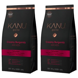 카누 원두 커피 크리미 버건디, 홀빈(분쇄안함), 200g, 2개