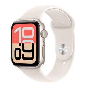 Apple 2025 애플워치 SE3 알루미늄 케이스, 스타라이트, 44mm, GPS, 스타라이트, S/M