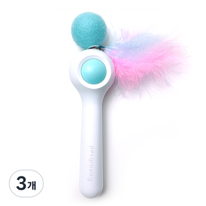 가또 깃털 요요 고양이 막대 토이, 블루, 3개