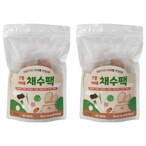 퍼기 어린이 7종야채 채수팩 10개입, 야채맛, 100g, 2개