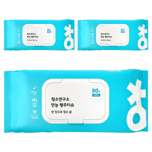 청소연구소 살균소독 만능 행주 티슈, 80개, 3개