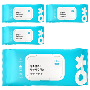 청소연구소 살균소독 만능 행주 티슈, 80개, 4개