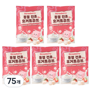 파베글라스 동결건조 요거트 큐브, 75개, 10g, 딸기