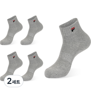 휠라 베이직 더블 쿠션 단목 양말 5켤레, 그레이, 2세트