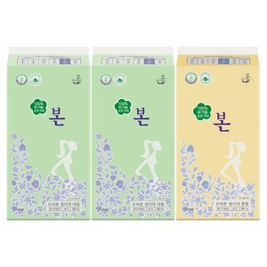 유기농본 유기농 순면 울트라슬림 생리대 대형 28p x 2팩 + 중형 30p, 1세트
