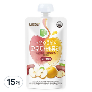루솔 순수퐁당 고구마배퓨레, 혼합맛(고구마/배), 80g, 15개