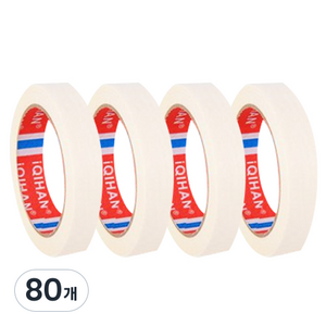 iQIHAN 칼라 마스킹 테이프 흰색 25 mm x 20 m, 80개