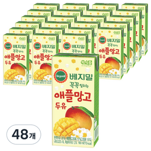 베지밀 꼭꼭 씹히는 애플망고 두유, 190ml, 48개