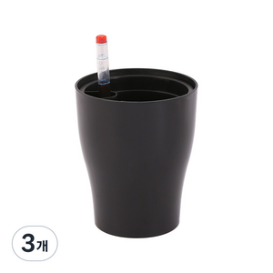 플러스잇 심플 플라스틱 다육 화분, 5 블랙, 3개