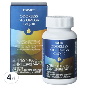 GNC 오더리스 알티지 오메가 코큐텐 99g, 4개, 180정