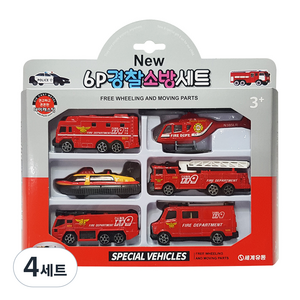 세계유통 경찰소방 작동완구 6p 세트, 소방, 4세트