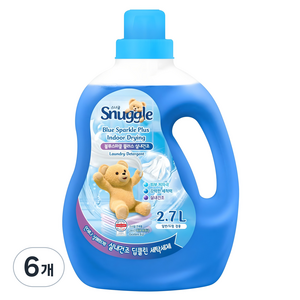 스너글 블루스파클 플러스 실내건조 액상세탁세제 본품, 2.7L, 6개