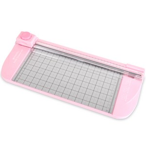 현대오피스페이퍼프랜드 직선 곡선 절취선 3종 칼날 트리머 재단기, A4, TRIMMER-007(PINK)