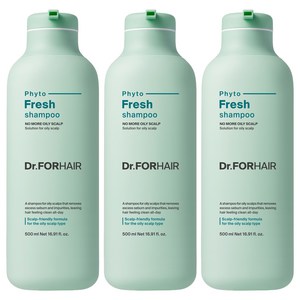 닥터포헤어 지성두피 딥 클렌징 피토프레시 샴푸 시트러스 허브향, 500ml, 3개