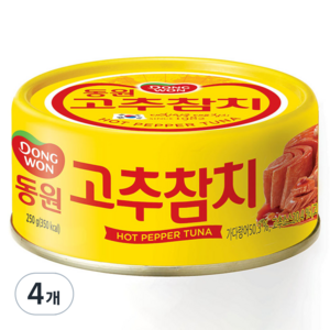 동원참치 고추 참치, 250g, 4개