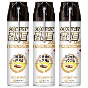 컴배트 빈대퇴치제 수성 맥스 에어졸 바퀴약, 500ml, 3개