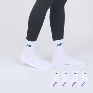 뉴발란스 베이직 로고 파일 중목 양말 4켤레