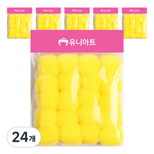유니아트 1000 퐁퐁 30mm, 노랑, 24개